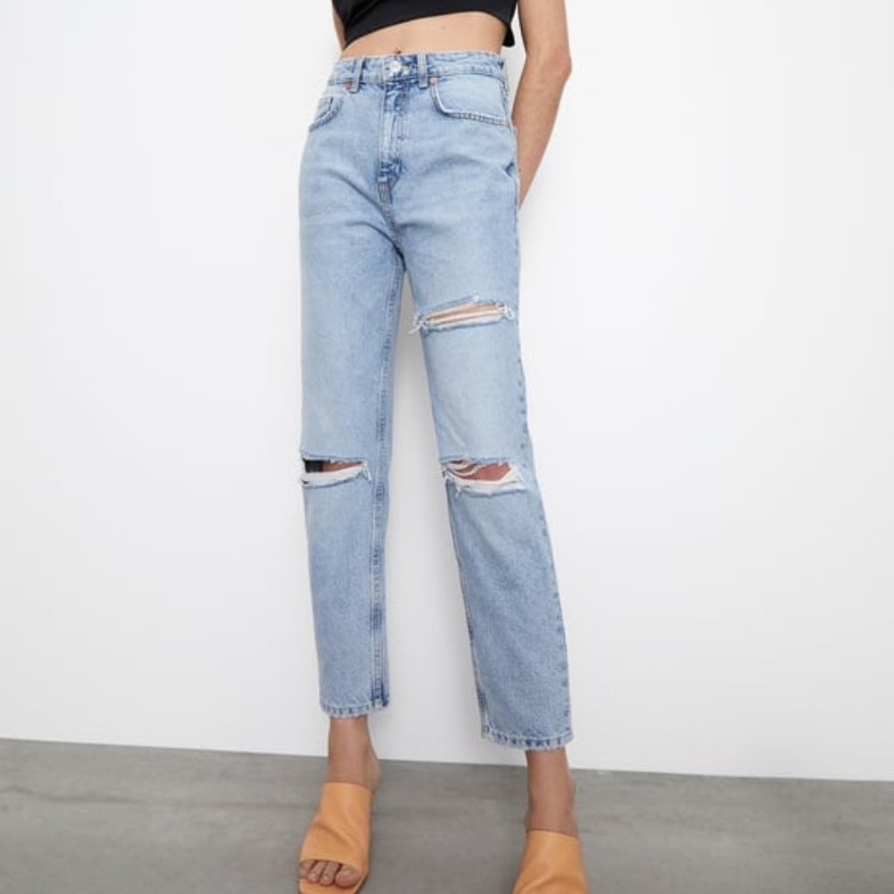 COPY - Zara Mom Fit Ripped Jeans